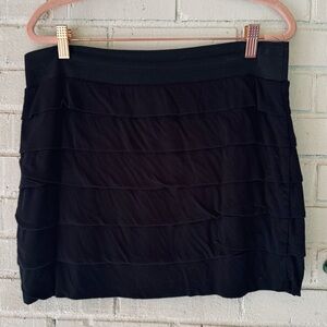 Express Black Ruffled Mini Skirt Cocktail